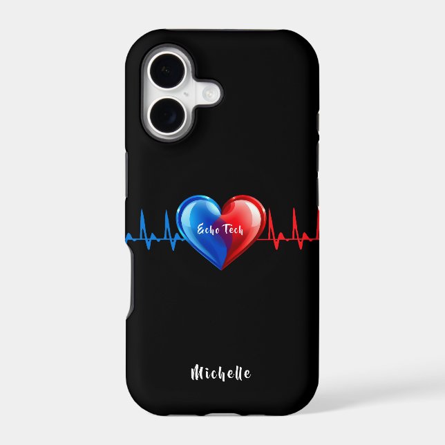 Echo Tech-Cardiac Sonographer Iphone Case (Back)