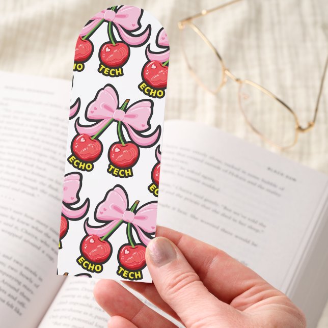 Echo Tech Coquette Bow & Cherries Bookmark (Hand)