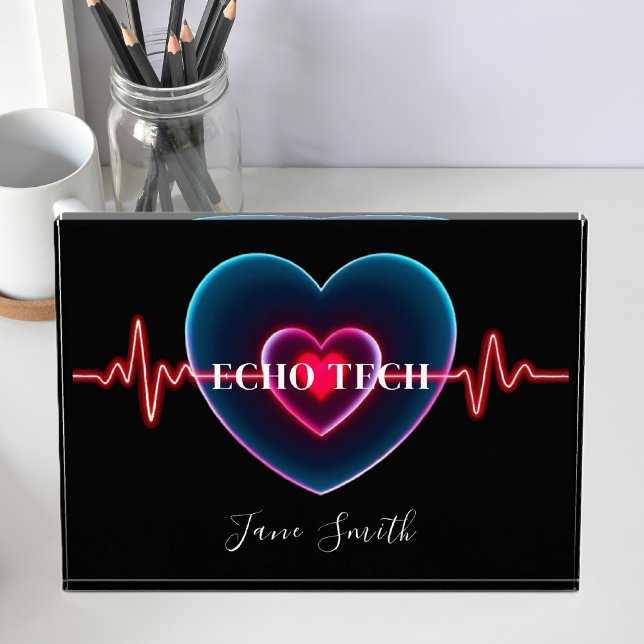 Echo Tech | Heartbeat | EKG Acrylic Award (Echo Tech _ Heartbeat _ EKG- desk display)