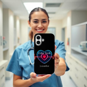 Echo Tech Heartbeat Heart with EKG iPhone 16 Case