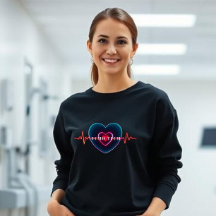 Echo Tech Heartbeat Heart with EKG Sweatshirt