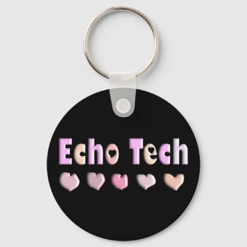 Echo Tech Pink Hearts Design Gifts Keychain by ProfessionalDesigns at Zazzle