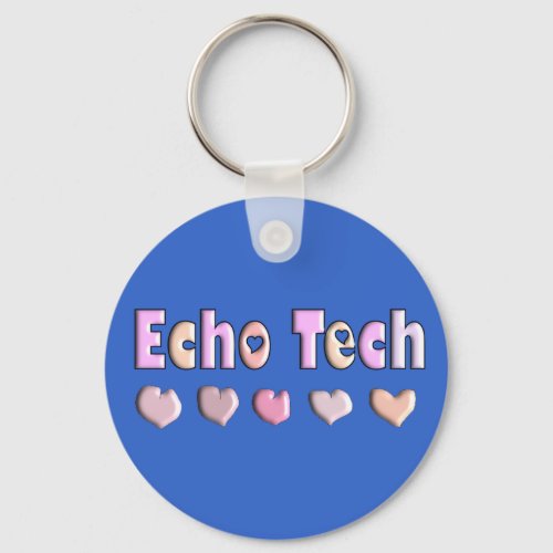 Echo Tech PINK HEARTS Design Gifts Keychain