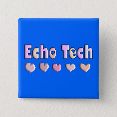 Echo Tech PINK HEARTS Design Gifts Pinback Button