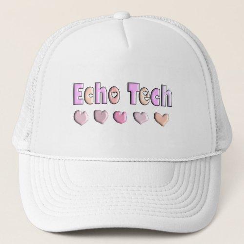 Echo Tech PINK HEARTS Design Gifts Trucker Hat