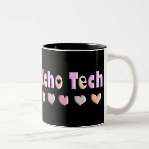 Echo Tech PINK HEARTS Design Gifts Two_Tone Coffee Mug
