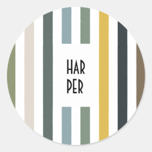 Echo Trails Round Stickers – Blue/Green Stripes