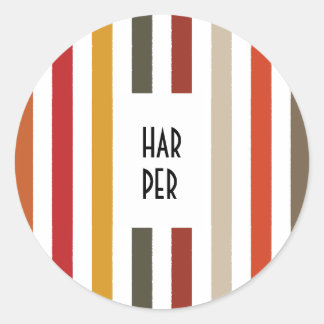 Echo Trails Round Stickers – Earthy Hues Stripes
