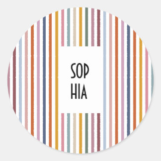Echo Trails Round Stickers – Multicolor Stripes