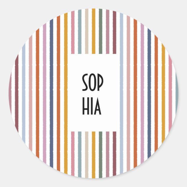 Echo Trails Round Stickers – Multicolor Stripes (Front)