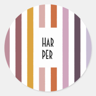Echo Trails Round Stickers – Pink Hues Stripes