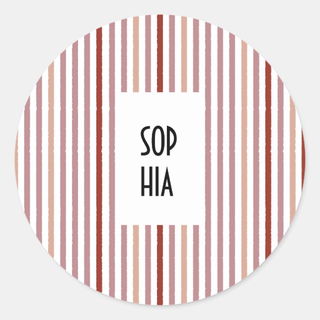 Echo Trails Round Stickers – Pink Stripes (Front)