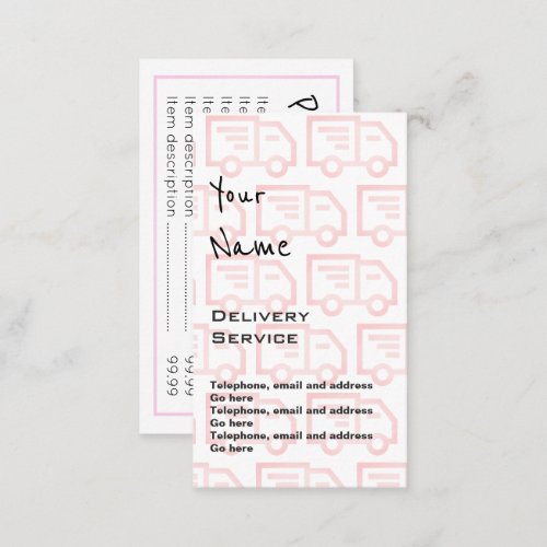 Echoes Delivery Price Cards