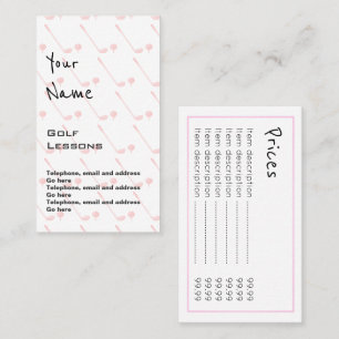 "Echoes" Golf Professional Price Cards