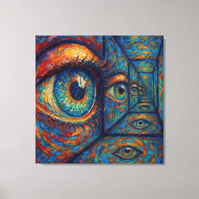 “Echoes in the Iris” - A Surreal Portrait Canvas Print (Front)