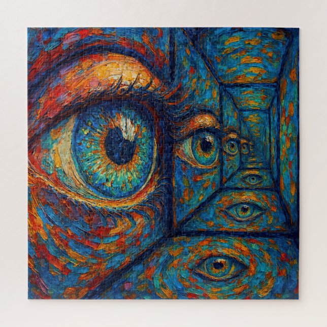 “Echoes in the Iris” - A Surreal Portrait Jigsaw Puzzle (Vertical)