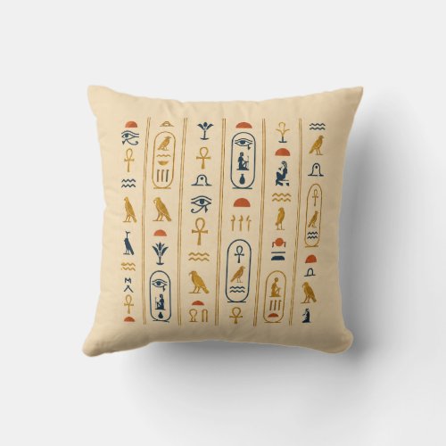 Echoes Nile Egyptian Hieroglyphs Cushion