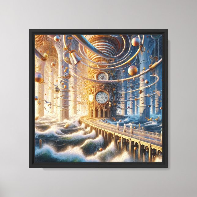 Echoes of '73: The Chronos Ocean's Labyrinth Canvas Print (Front)