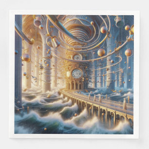 Echoes of '73: The Chronos Ocean's Labyrinth Paper Dinner Napkins