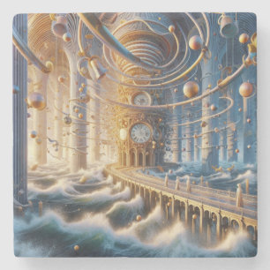 Echoes of '73: The Chronos Ocean's Labyrinth Stone Coaster