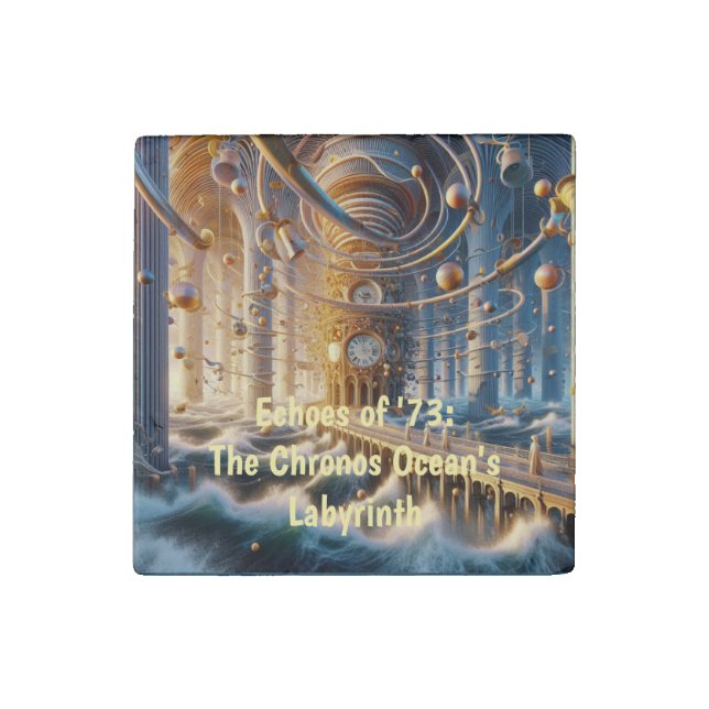 Echoes of '73: The Chronos Ocean's Labyrinth Stone Magnet (Front)