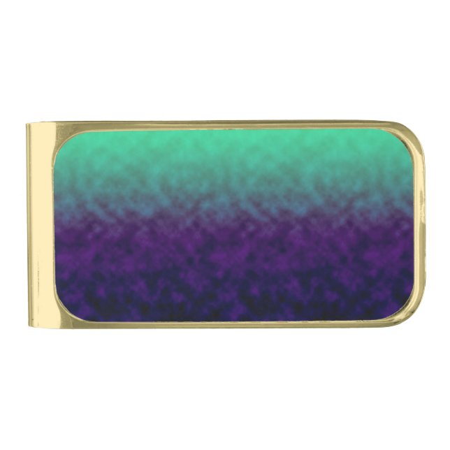 Echoes of Amethyst Tide Gold Finish Money Clip (Front)