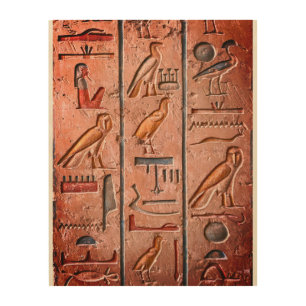 "Echoes of Ancient Wisdom: Egyptian Carved Stone Wood Wall Art