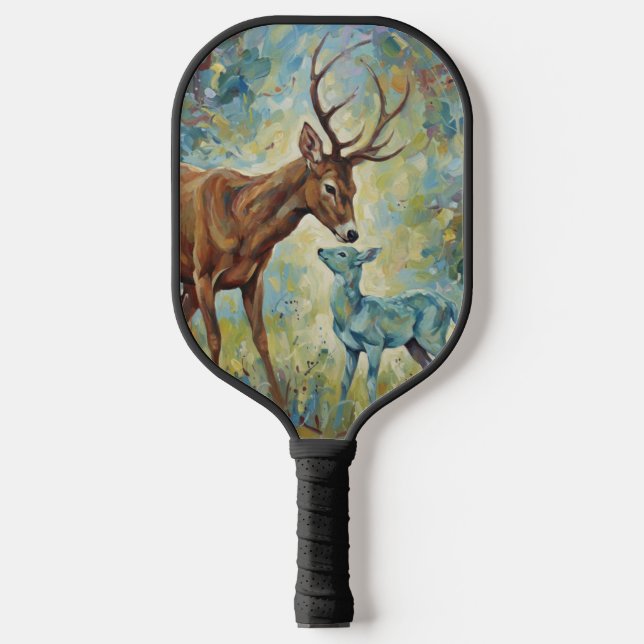 Echoes of Antlers and Light Carbon Fiber Pickleball Paddle (Front)