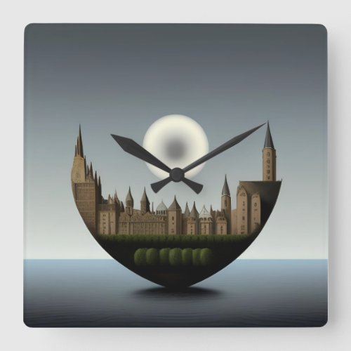 Echoes of Ethics The Reversed Reflection Square Wall Clock