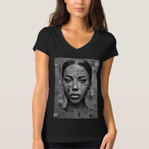 Echoes of Her Story A Collage Chronicle T_Shirt
