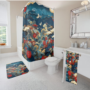Echoes of Japan Luxury Bathroom Art Bath Mat