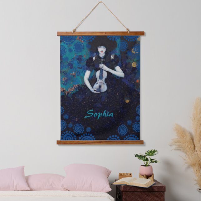 Echoes of Silence: A Violin’s Song of Healing Hanging Tapestry (Bedroom)