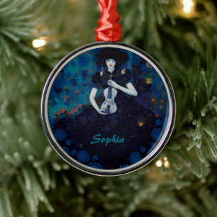 Echoes of Silence: A Violin’s Song of Healing Metal Ornament