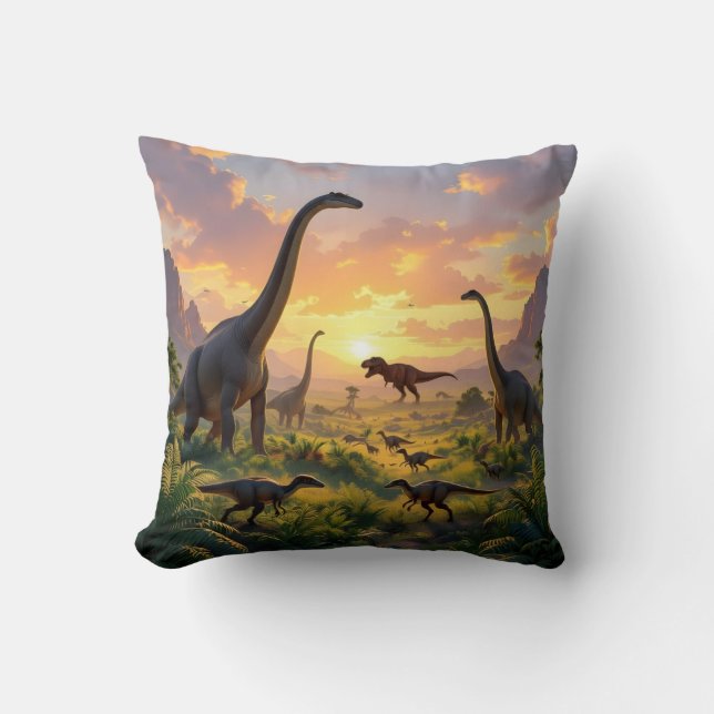 Echoes Of The Ancient World – Prehistoric Fantasy  Throw Pillow (Front)