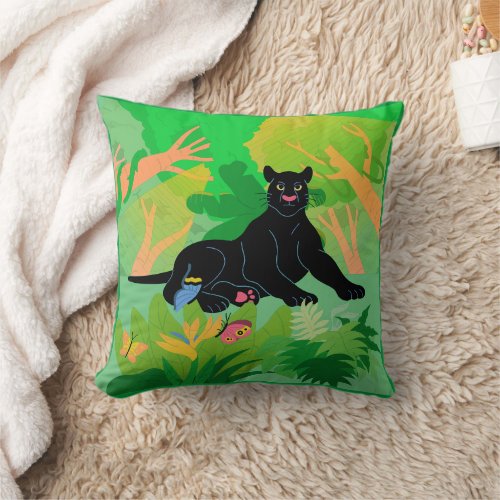 Echoes of the Forest Green Moade with the Charm Throw Pillow