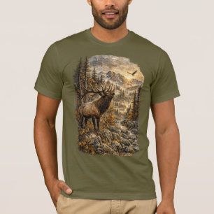 Echoes of the High Country – Vintage Bull Elk T-Shirt