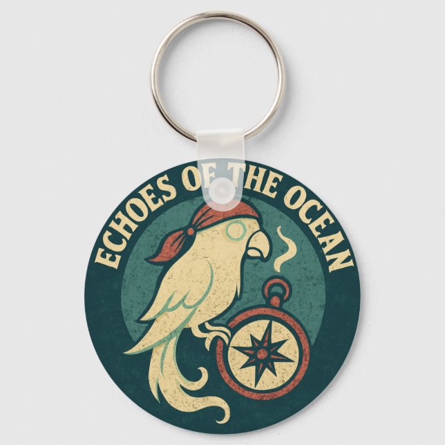 Echoes Of The Ocean Pirate Parrot Keychain (Front)