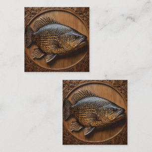 Echoes of the River: Murray Cod Wood Print, Square Business Card