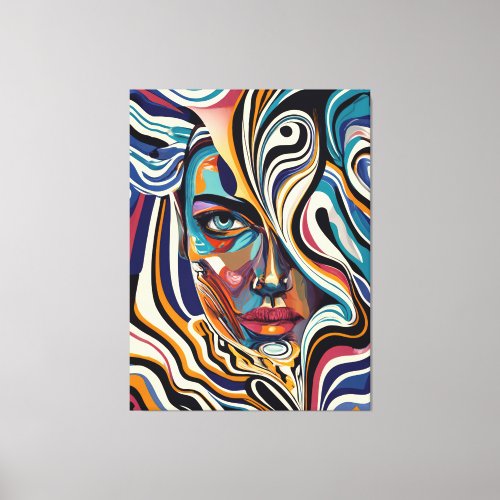 Echoes of Veiled Spectrum _ 60s Charm Modern Style Canvas Print