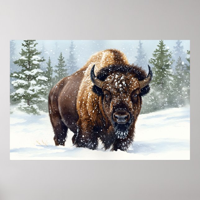 Echoes of Winter: The Bison’s Realm Poster (Front)