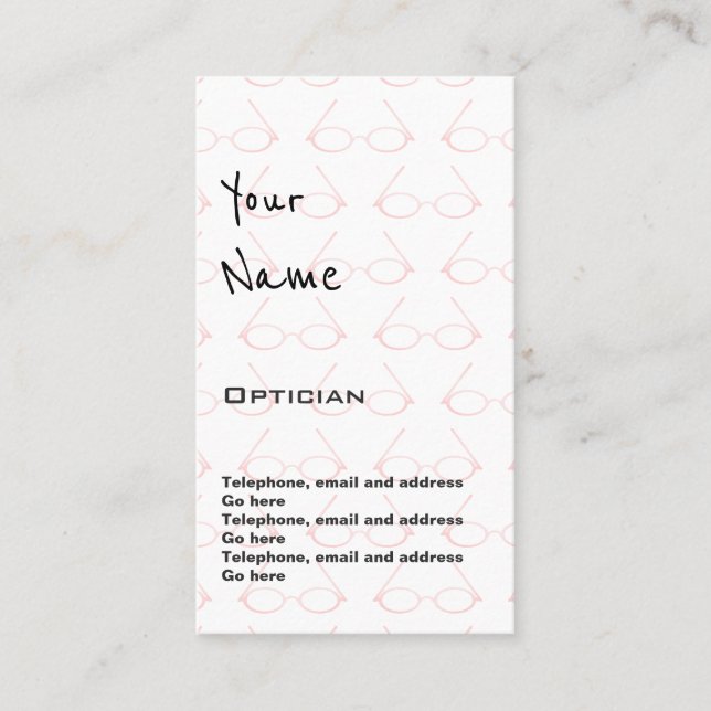 "Echoes" Optician Appointment Cards (Front)