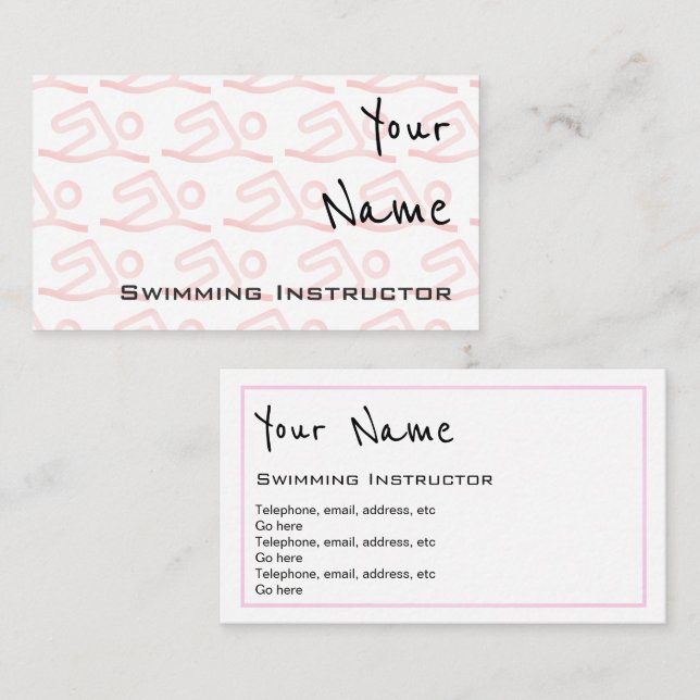 "Echoes" Swimming Instructor Business Cards (Front/Back)