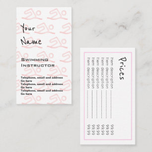 "Echoes" Swimming Instructor Price Cards