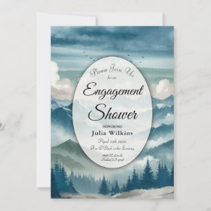 Echoes Through the Misty Pines Engagement Shower Invitation