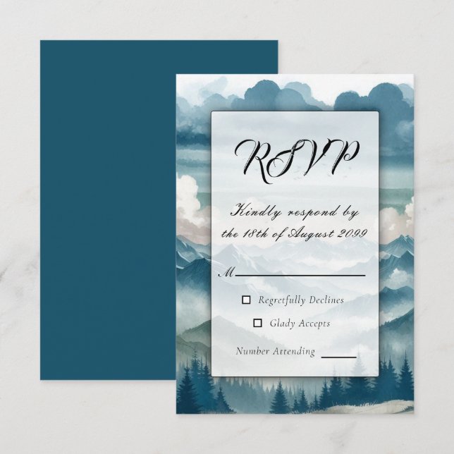 Echoes Through the Misty Pines RSVP Card (Front/Back)
