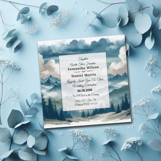 Echoes Through the Misty Pines Wedding Invitation (Creator Uploaded)