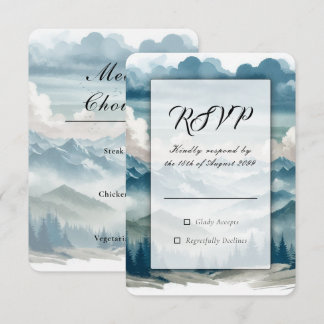 Echoes Through the Misty Pines Wedding RSVP Card