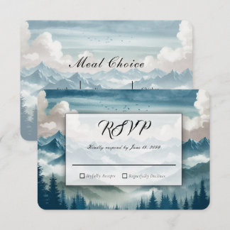 Echoes Through the Misty Pines Wedding RSVP Card