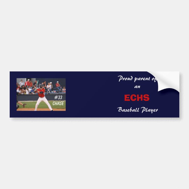 ECHS Baseball Bumper Sticker (personalized) (Front)