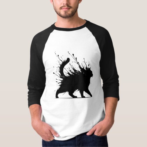 claboussure Fline _ chat noir T_Shirt